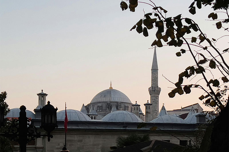 Şehzade Mosque courtyard and minarets