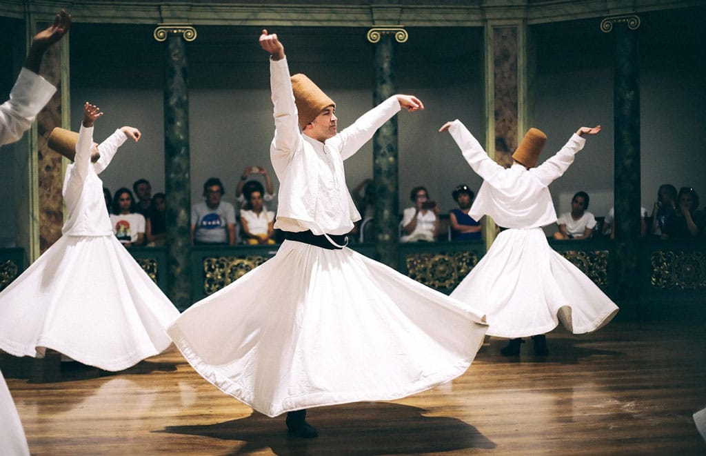 Whirling Dervishes performing the Sema ceremony in Istanbul- top cultural experience in istanbul
