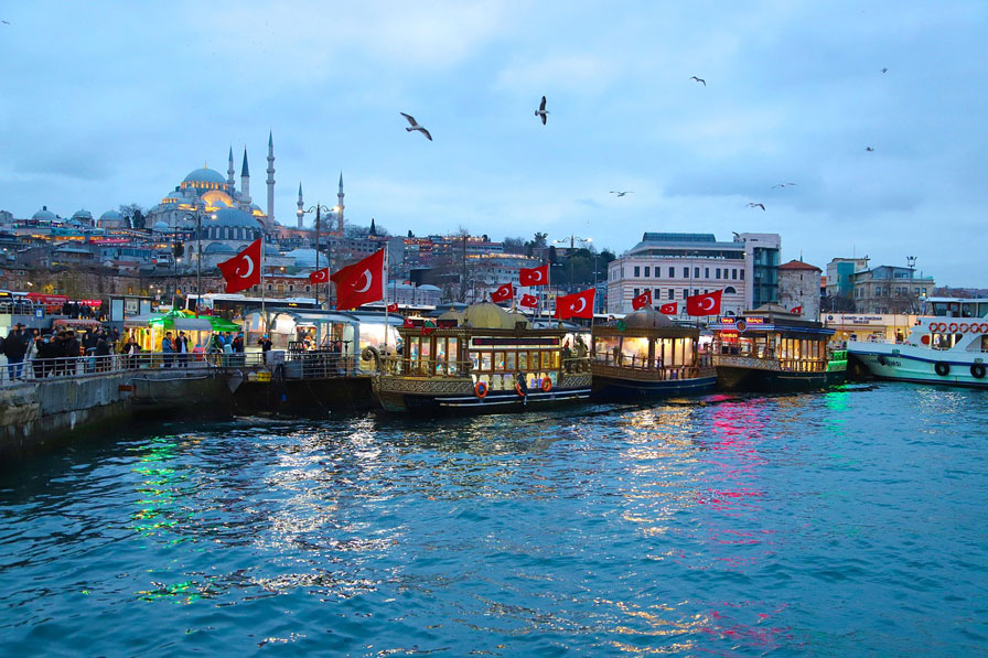 Eminönü ferry dock and Bosphorus waterfront in Istanbul