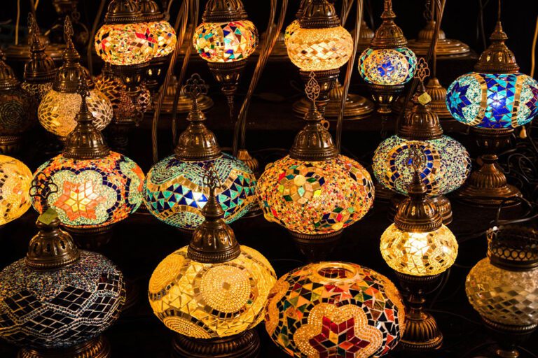 Colorful shops inside the Grand Bazaar Istanbul