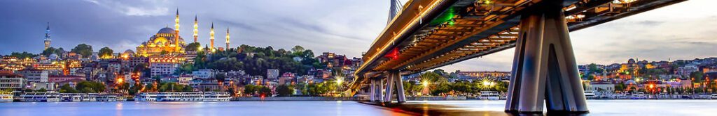 View of Golden Horn with Halic Bridge in the background