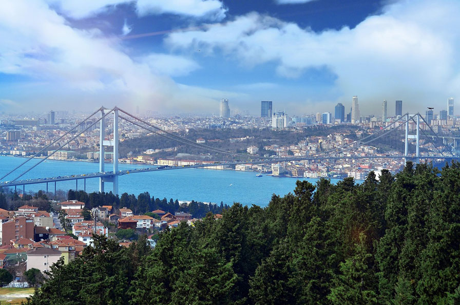 View of 15 July Martyrs Bridge over the Bosphorus