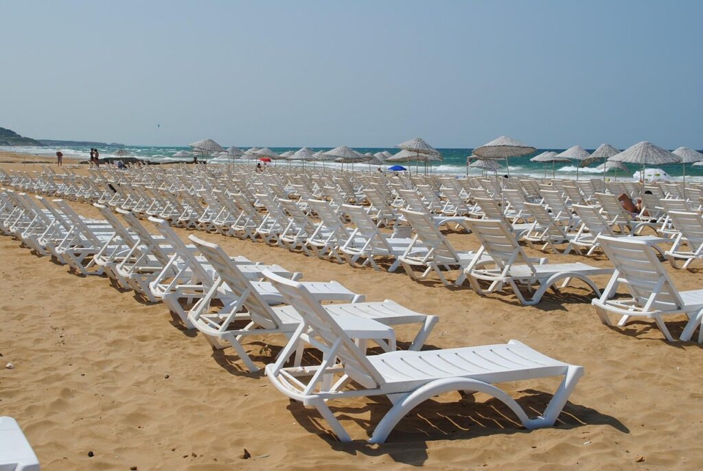 Beach Loungers on a Sunny Day in Istanbul