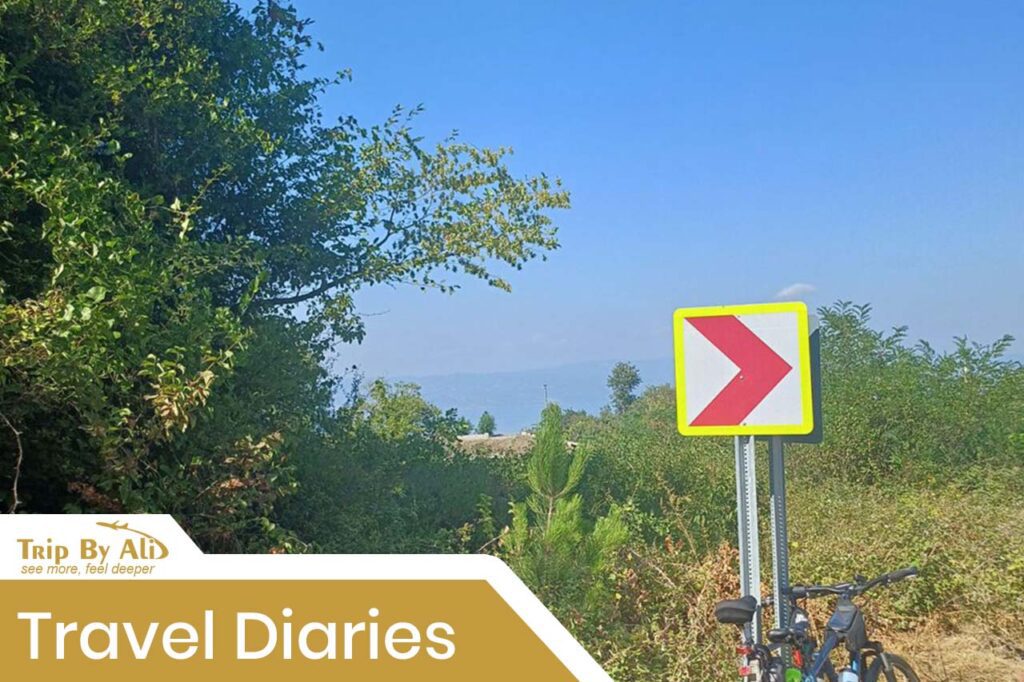 Cycling route from Adapazarı to Akçay and Sapanca with views of forests and Lake Sapanca