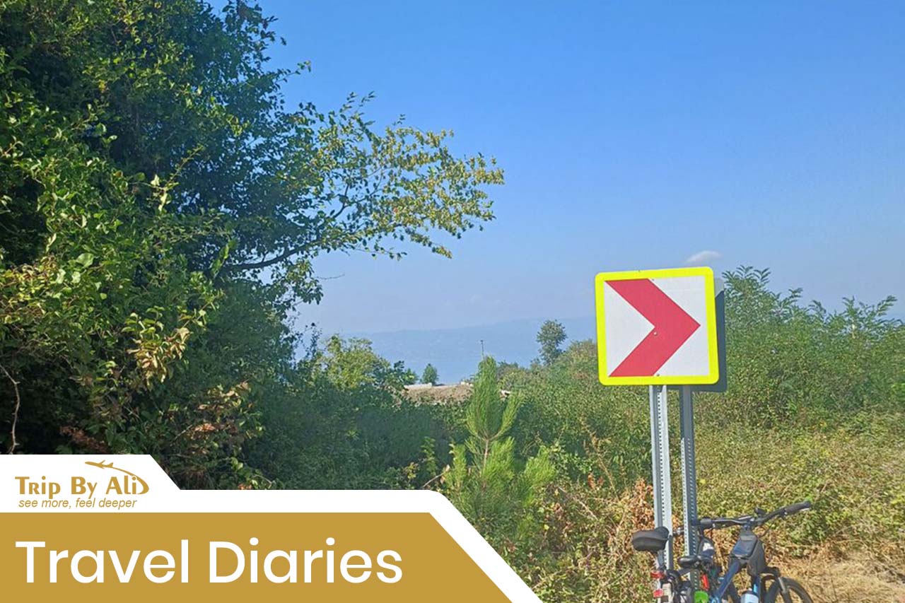 Cycling route from Adapazarı to Akçay and Sapanca with views of forests and Lake Sapanca