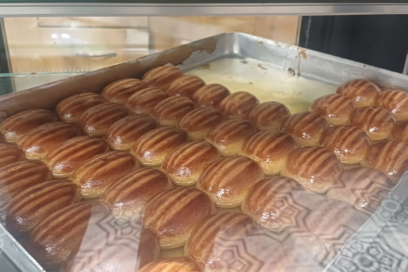 Turkish şekerpare dessert soaked in sweet syrup