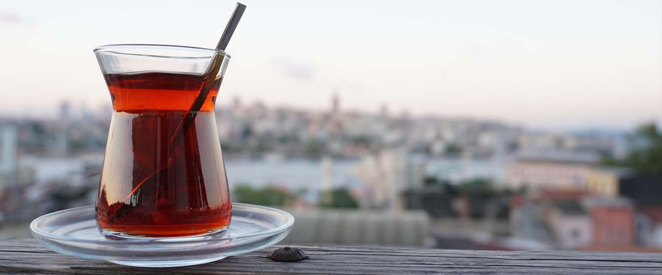 Turkish tea served in a traditional glass