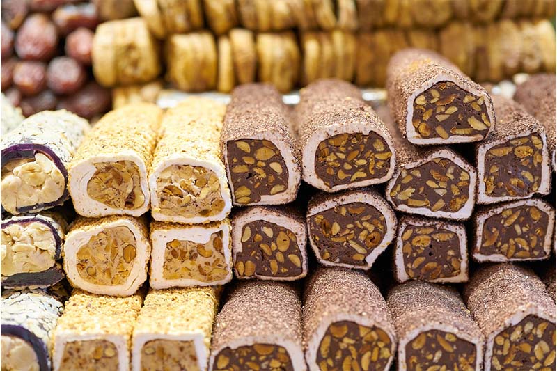 Traditional Turkish dondurma ice cream with stretchy texture