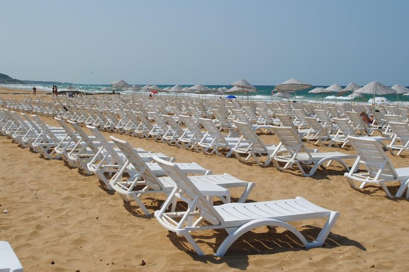 Beach Loungers on a Sunny Day in Istanbul