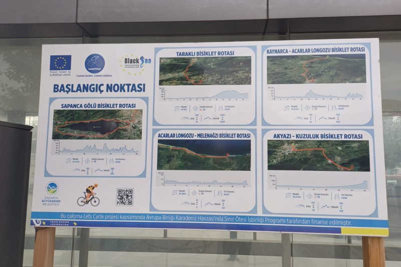 Signboard of Sakarya cycling routes