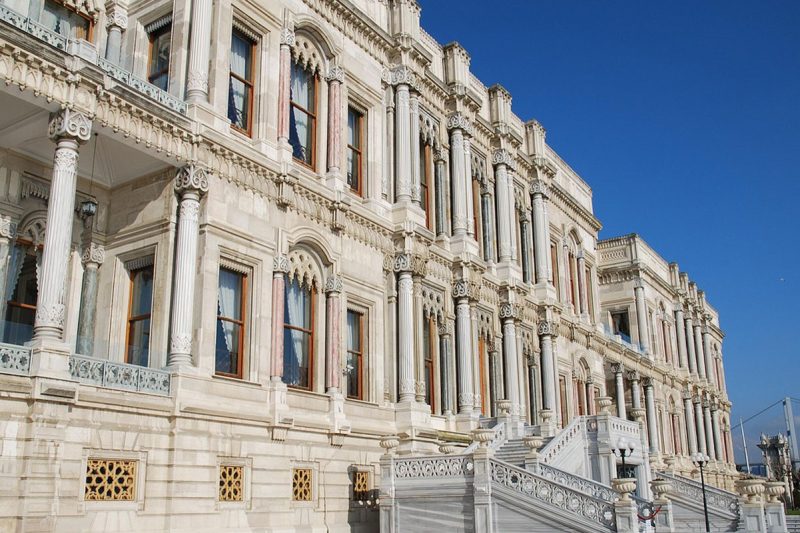 Elegant exterior of ciragan Palace in Istanbul