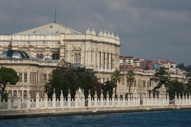 Front facade of Dolmabahçe Palace by the Bosphorus