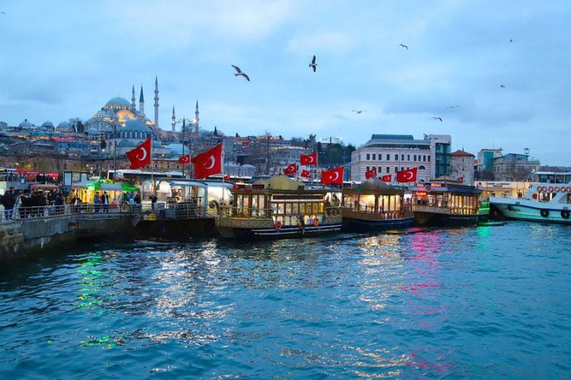 Eminönü ferry dock and Bosphorus waterfront in Istanbul