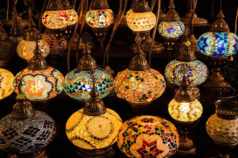 Colorful shops inside the Grand Bazaar Istanbul