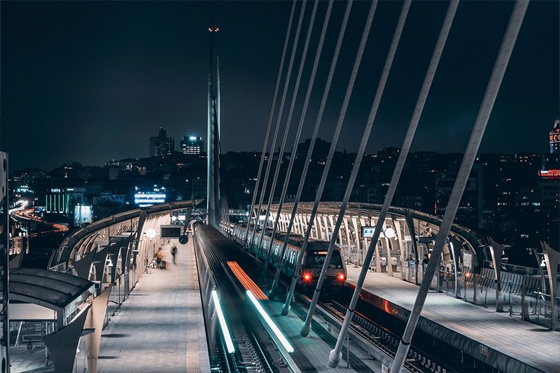 Modern metro train at an Istanbul station – a key part of getting around Istanbul easily.