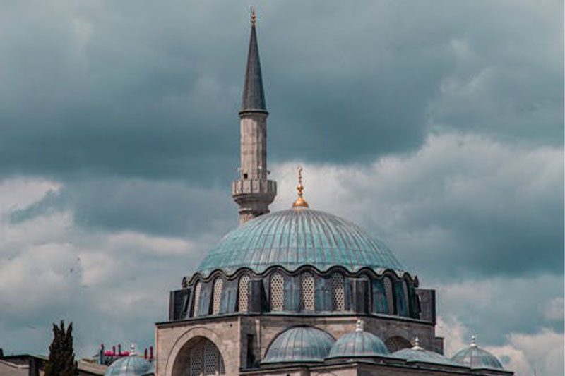 Rustem Pasha Mosque interior with blue Iznik tiles